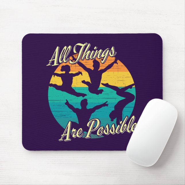 Mousepad Ginástica Feminina - Todas as Coisas São Possíveis (Com mouse)