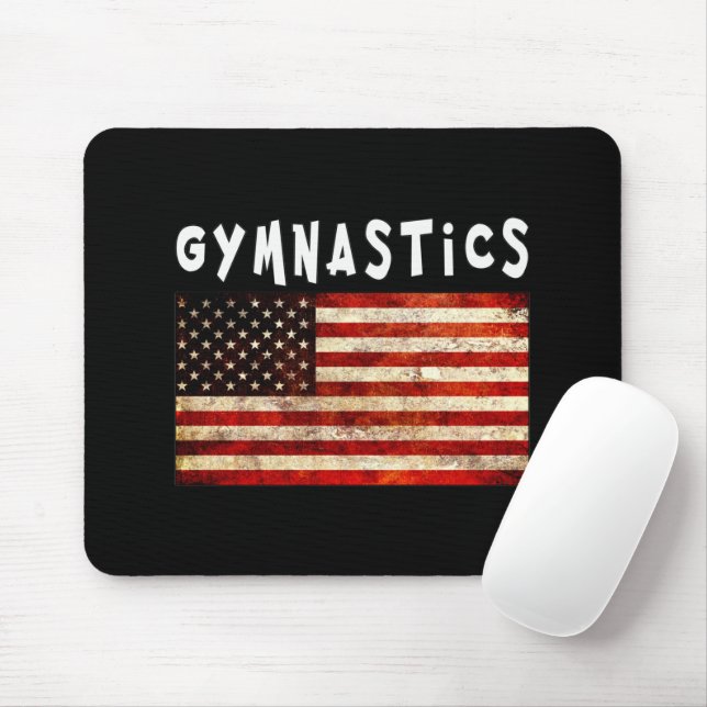 Mousepad Ginástica Grunge Americana Bandeira EUA (Com mouse)