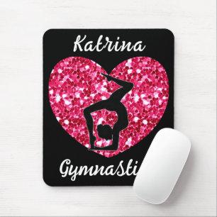 Mousepad Ginástica Preta e Rosa Quente Personalizada