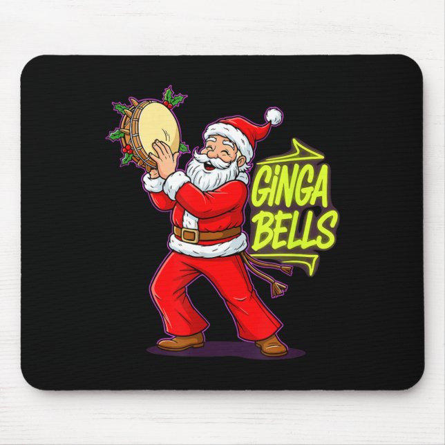 Mousepad Ginga Bells Santa Brazilian Party Holiday Christma (Frente)