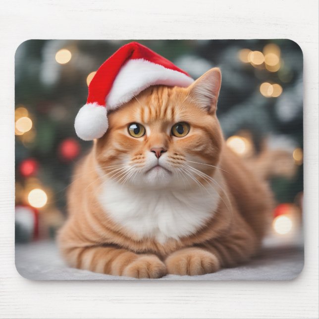 Mousepad Ginger British Shorthair Christmas (Frente)
