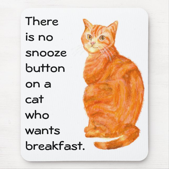 Mousepad 'Ginger Cat' com Slogan Engraçado (Frente)