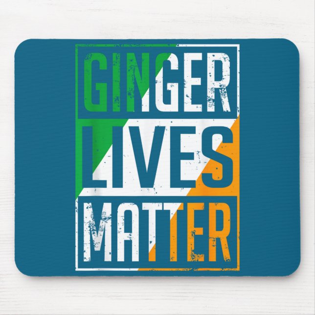 Mousepad Ginger Lives Irish Flag St Patricks Day Redhead Me (Frente)