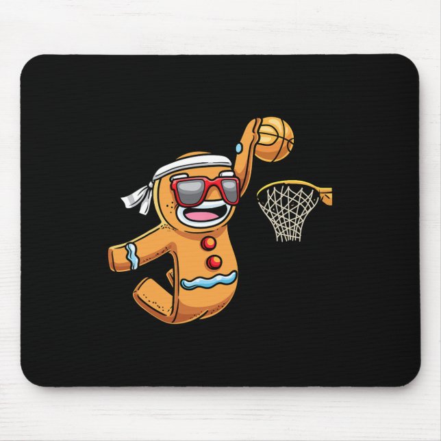 Mousepad Gingerbird Man Jogando Basquete Natal (Frente)