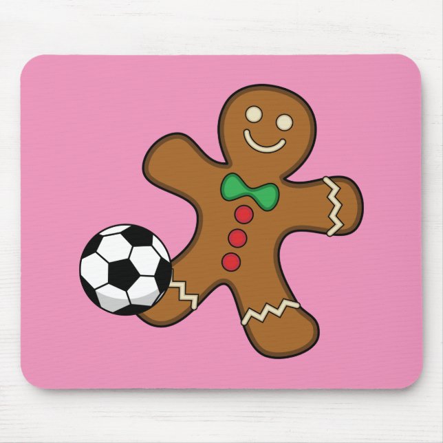 Mousepad Gingerbird Man Jogando Futebol (Frente)