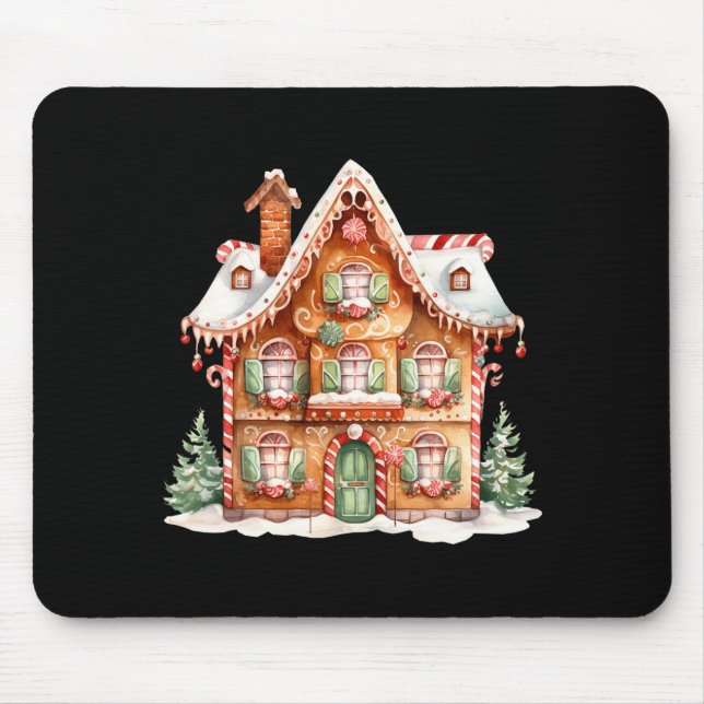 Mousepad Gingerbread House Long Sleeve  (Frente)