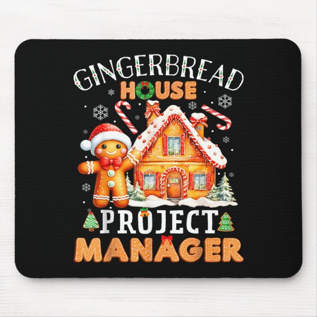 Mousepad Gingerbread House Project Manager Decorating Bakin (Frente)