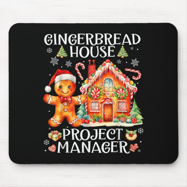 Mousepad Gingerbread House Project Manager Decorating Bakin (Frente)
