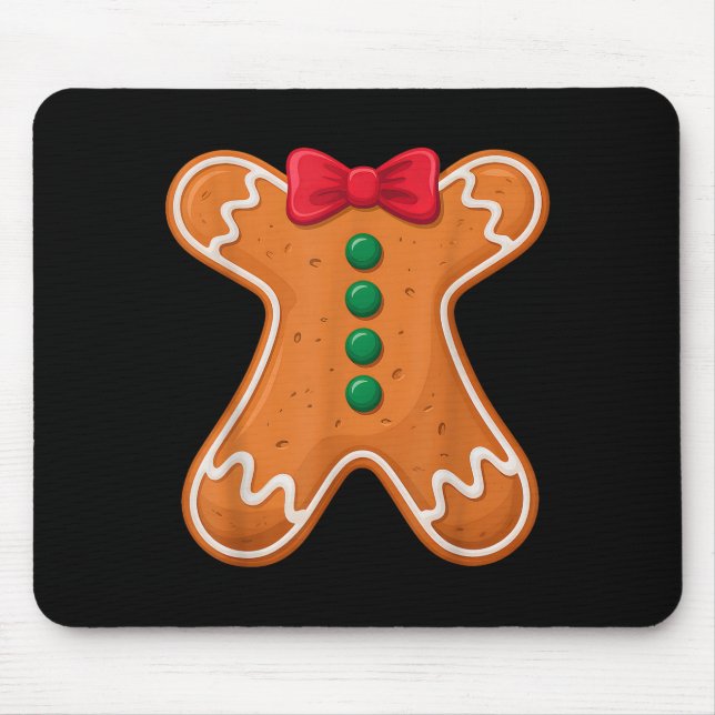 Mousepad Gingerbread Man Costume Funny For Halloween Christ (Frente)