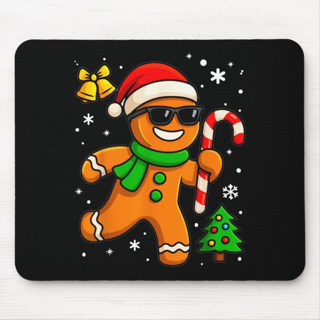 Mousepad Gingerbread Man Funny Christmas Cookie Costume Bak (Frente)