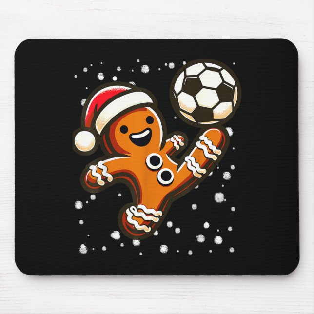 Mousepad Gingerbread Plays Soccer Bicycle Kick, Cookie Chri (Frente)
