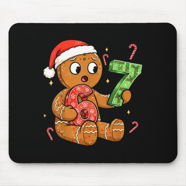 Mousepad Gingerbread Six Seven 67 Meme 6 7 Funny Christmas  (Frente)