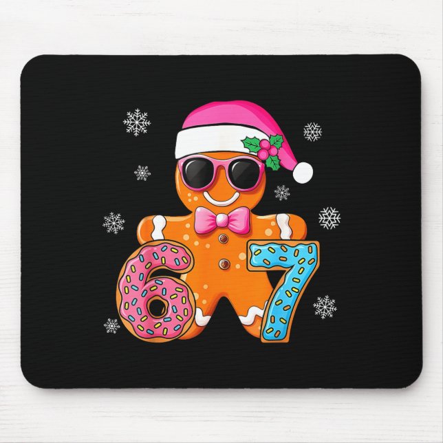 Mousepad Gingerbread Six Seven 67 Meme 6 7 Funny Christmas  (Frente)