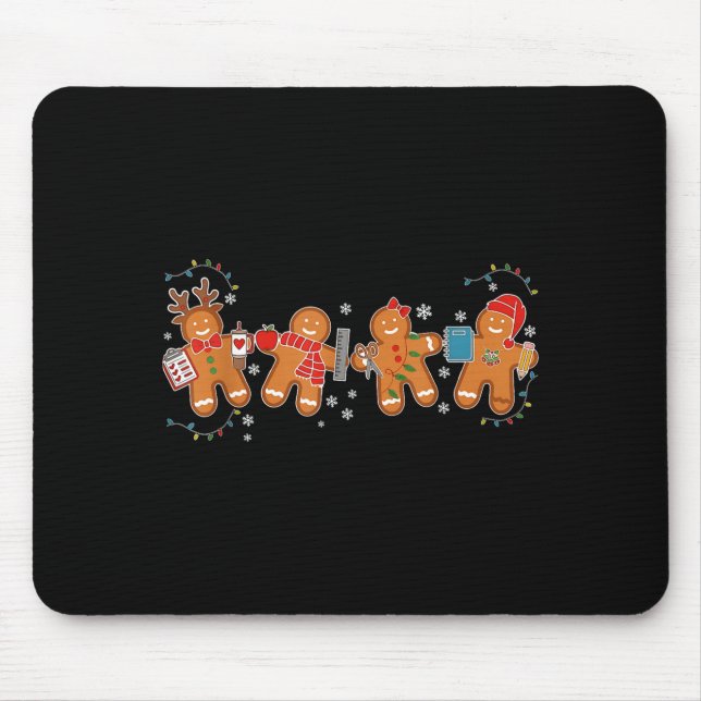 Mousepad Gingerbread Teacher Holiday For Teacher Staff Chri (Frente)