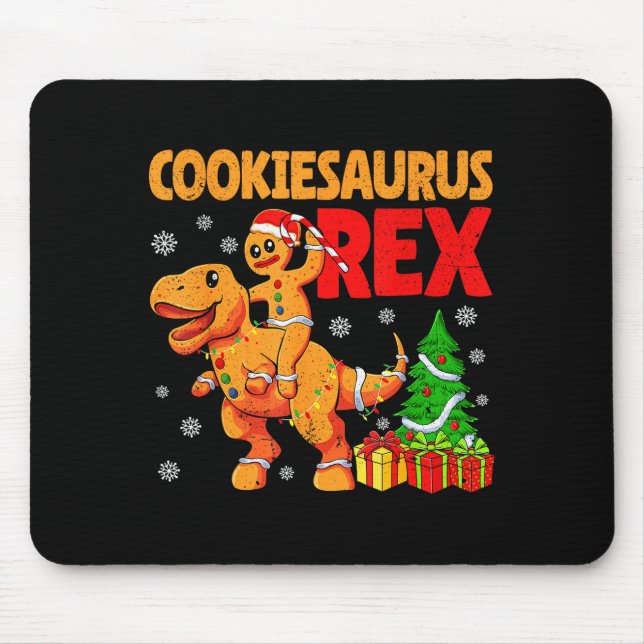 Mousepad Gingerbread Trex Dinosaur For Christmas Gingerbrea (Frente)