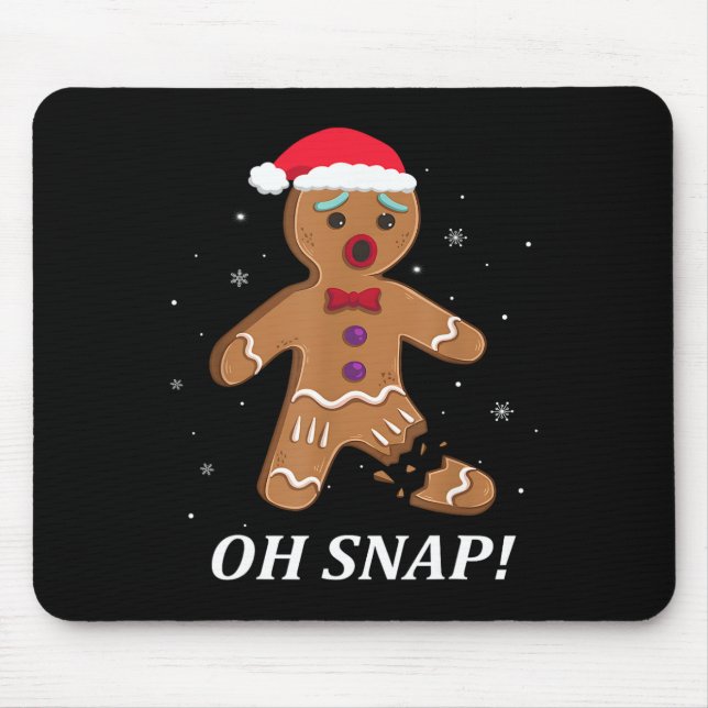 Mousepad Gingercake Man Oh Snap Christmas Cookume B (Frente)