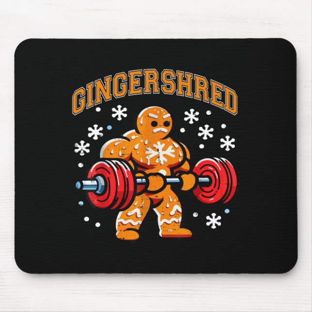 Mousepad Gingershred Funny Gingerbread Man Gym Bodybuilding (Frente)