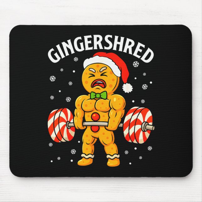 Mousepad Gingershred Funny Gingerbread Man Gym Bodybuilding (Frente)