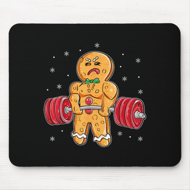 Mousepad Gingershred Funny Gingerbread Man Gym Bodybuilding (Frente)
