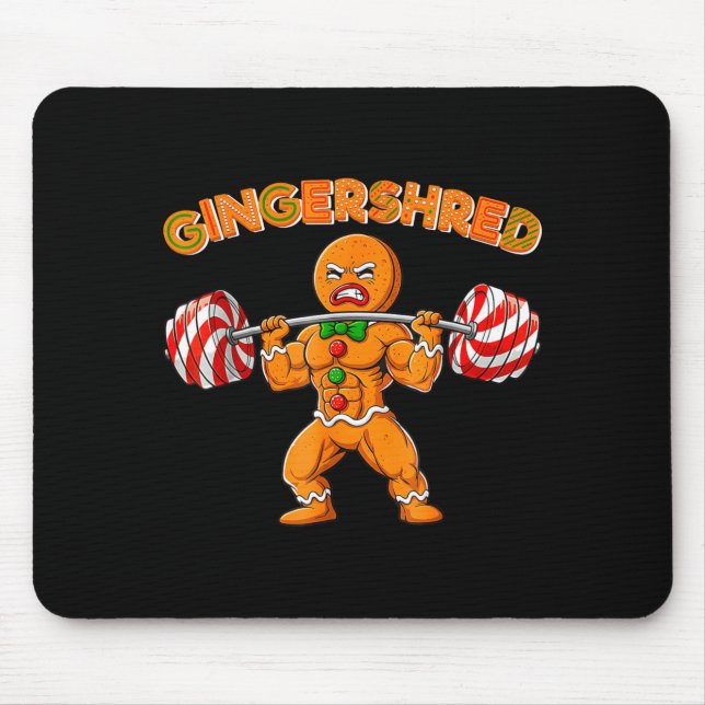 Mousepad Gingershred Funny Men Gym Bodybuilding Gingerbread (Frente)