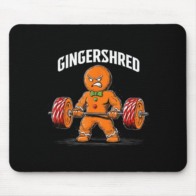 Mousepad Gingershred Gingerbread Christmas Workout Gym Ging (Frente)