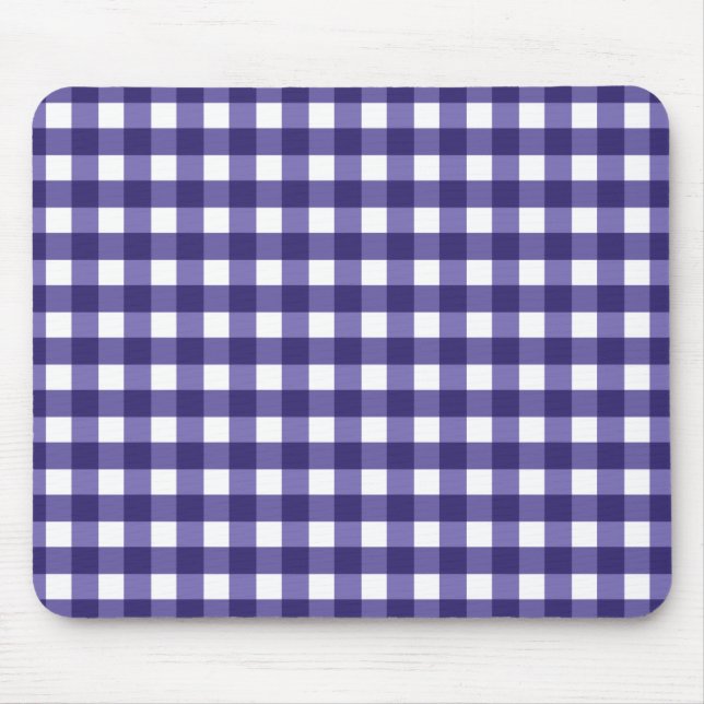 Mousepad Gingham azul marinho (Frente)
