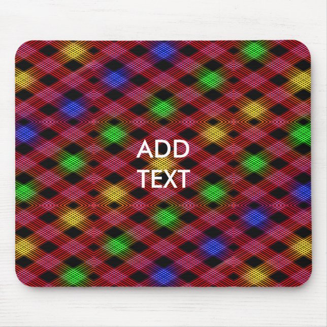 Mousepad Gingham Check Multicolor Pattern (Frente)