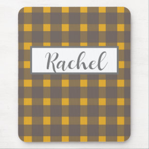 Mousepad Gingham, Cinza Amarela russa