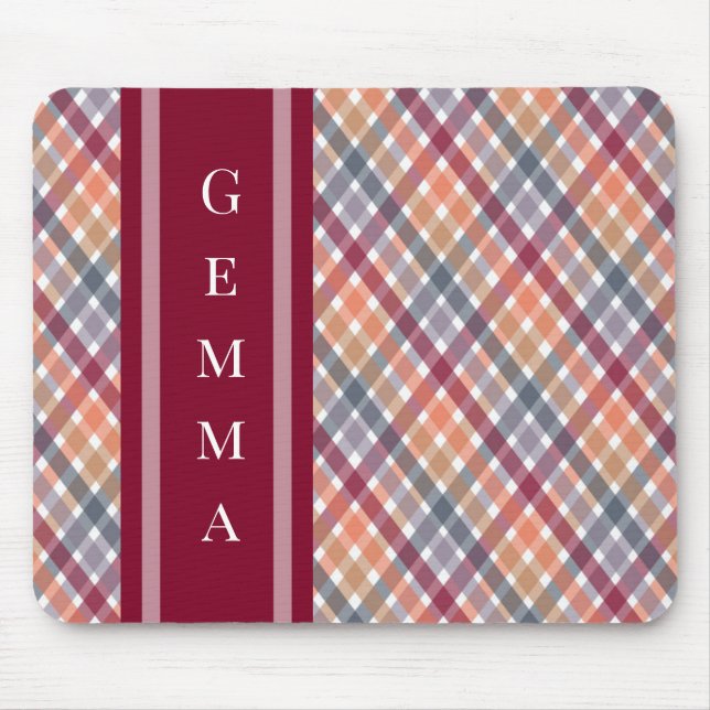 Mousepad Gingham de Outono (Frente)