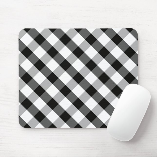 Mousepad Gingham monocromático (Com mouse)