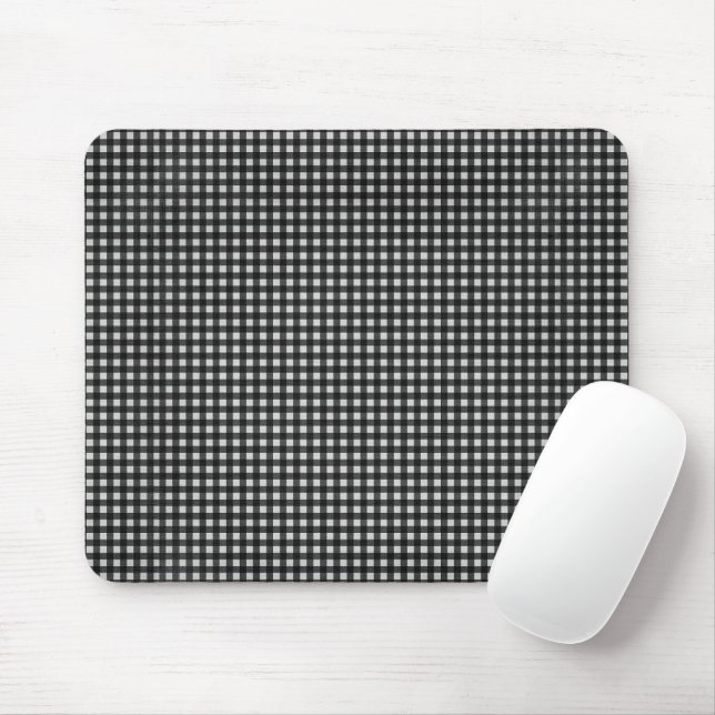 Mousepad Gingham Preto e Branco (Com mouse)