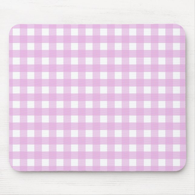 Mousepad Gingham rosa pálido (Frente)