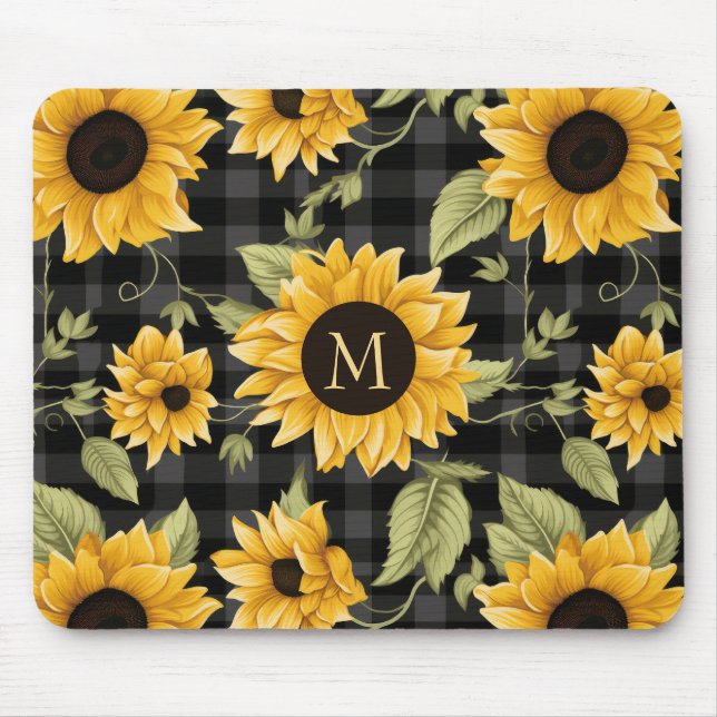 Mousepad Gingham Sunflower Pattern (Frente)