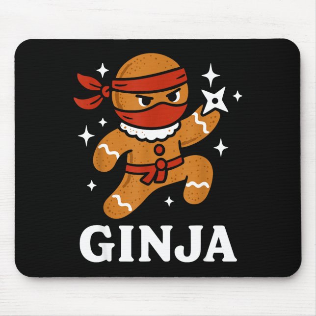 Mousepad Ginjas Gingerbread Ninja Funny Christmas Cookie Bo (Frente)
