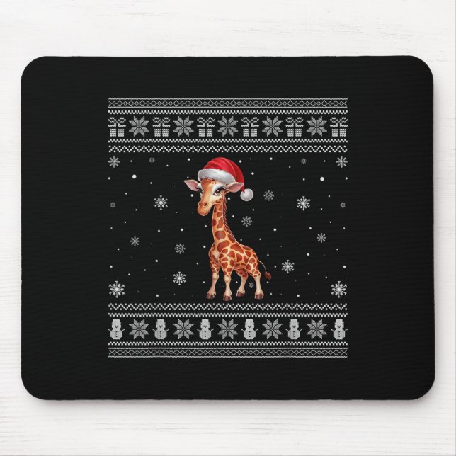 Mousepad Girafa Amante Homens Papais noeis Doce De Xmas Fei (Frente)