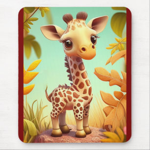 Mousepad Girafa Bebê Fofo Tropical Cartoon-37560