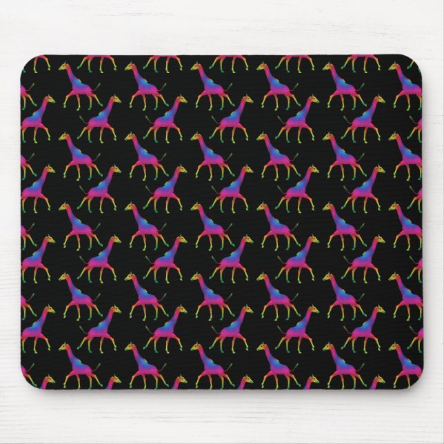 Mousepad Girafa Colorida Arco-Íris (Frente)
