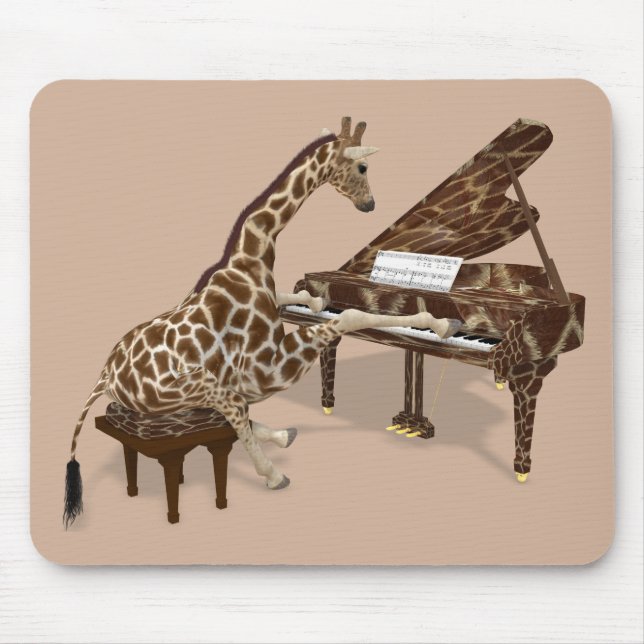 Mousepad Girafa Doce Adora Jogar Piano (Frente)