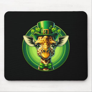 Mousepad Girafa Duende Engraçado Dia de São Patrício Crianç
