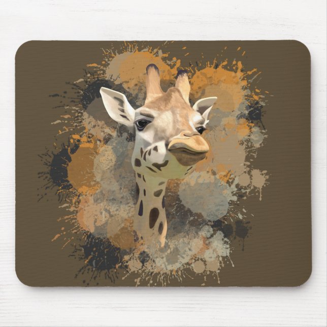 Mousepad Girafa Earth Tones da Vida Selvagem Africana (Frente)