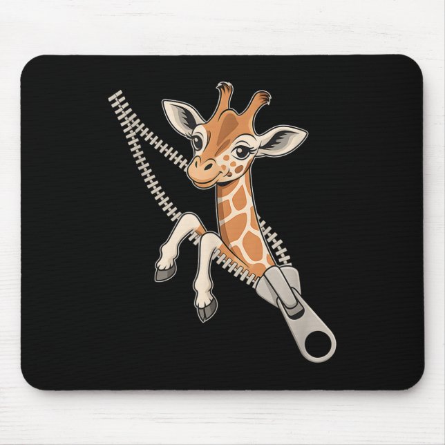 Mousepad Girafa Emergindo De Um Zipper (Frente)