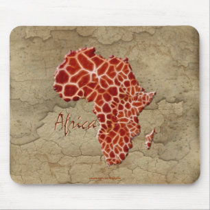 Mousepad Girafa Localiza Mapa da Vida Selvagem da ÁFRICA