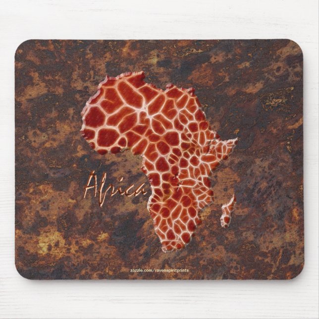 Mousepad Girafa Localiza Mapa da Vida Selvagem da ÁFRICA (Frente)