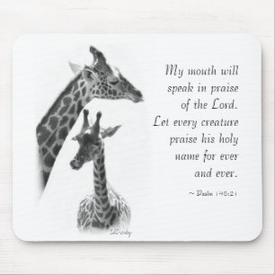 Mousepad girafa, mãe e criança