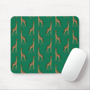 Mousepad Girafa Mamífero Verde Esmeralda Animal Selvagem Áf
