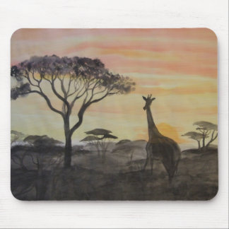 Mousepad Girafa no por do sol africano