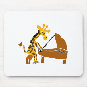 Mousepad Girafa parvo que joga o piano