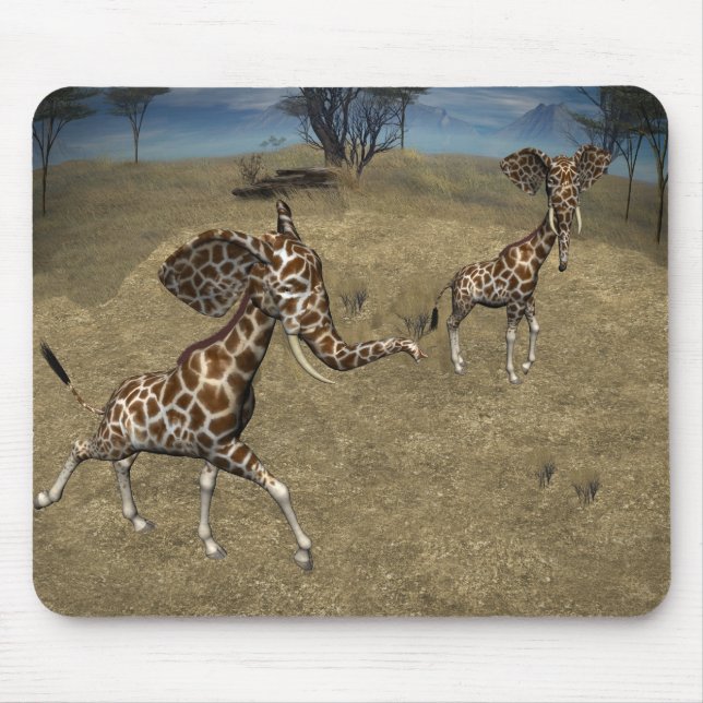 Mousepad Girafas de elefante giratório (Frente)