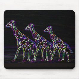 Mousepad Girafas de néon elétricos