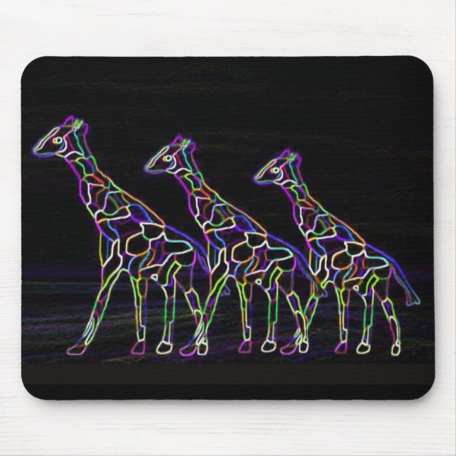 Mousepad Girafas de néon elétricos (Frente)